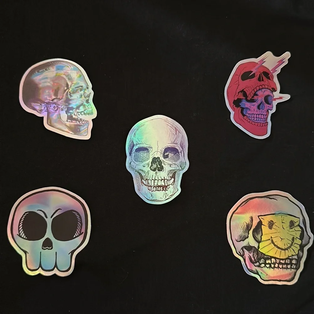Holographic skull stickers/decals